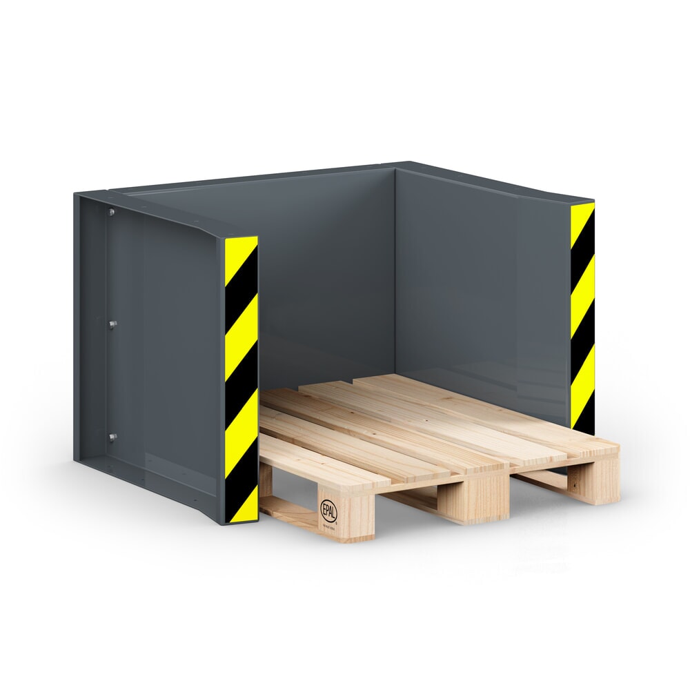 Produktabbildung: RR-Industrietechnik® Paletten-Stapel-Station für Europaletten, 5 Plätze, HxBxT 710 x 1.020 x 945 mm, mausgrau