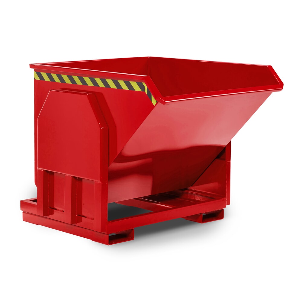 Produktabbildung Nr. 2: RR-Industrietechnik® Schwerlast-Kippbehälter mit seitlicher Kippführung, Volumen 0,3 m³, Tragfähigkeit 1500 kg, RAL 3000 feuerrot