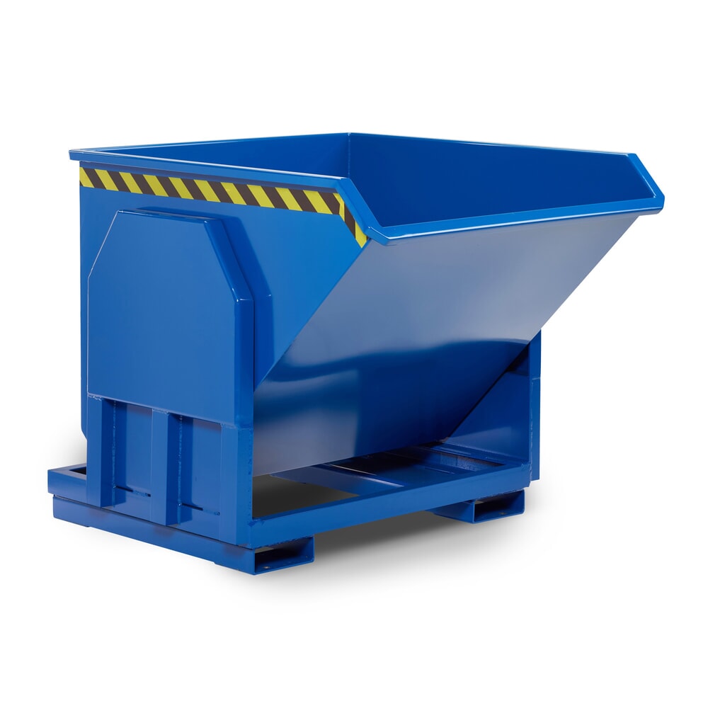 Produktabbildung Nr. 2: RR-Industrietechnik® Schwerlast-Kippbehälter mit seitlicher Kippführung, Volumen 0,3 m³, Tragfähigkeit 1500 kg, RAL 5010 enzianblau