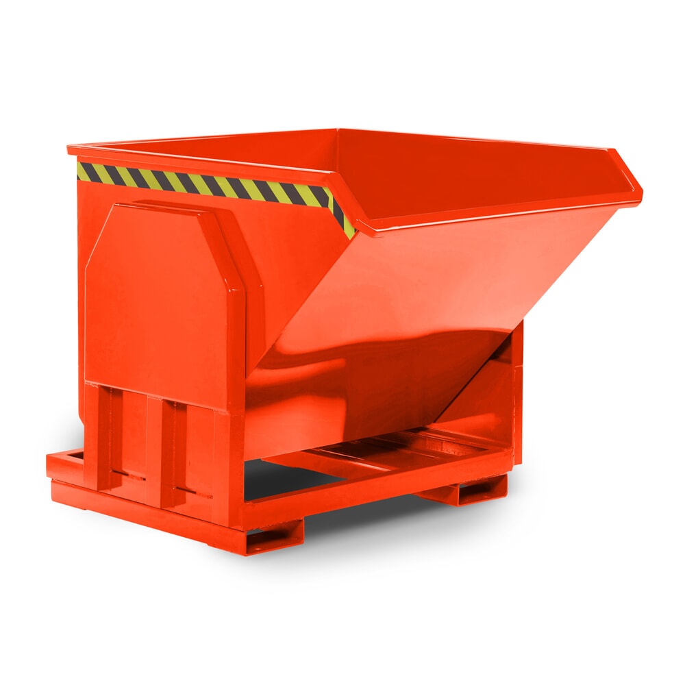 Produktabbildung Nr. 2: RR-Industrietechnik® Schwerlast-Kippbehälter mit seitlicher Kippführung, Volumen 0,3 m³, Tragfähigkeit 1500 kg, RAL 2004 reinorange