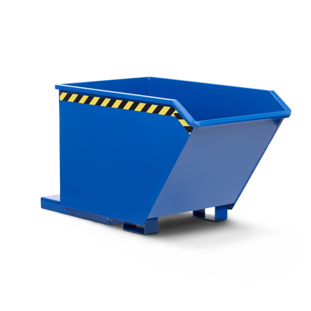 Produktabbildung Nr. 2: RR-Industrietechnik® Späne-Kippbehälter mit Lochblechdoppelboden und Ablasshahn, Volumen 0,3 m³, Tragfähigkeit 900 kg, RAL 5010 enzianblau