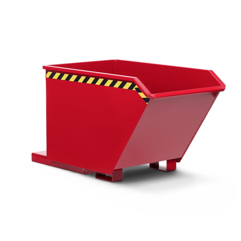 RR-Industrietechnik® Universalkippbehälter mit Abfangschere, Volumen 0,3 m³, TK 900 kg, feuerrot Produktabbildung: RR-Industrietechnik® Universalkippbehälter mit Abfangschere, Volumen 0,3 m³, TK 900 kg, feuerrot