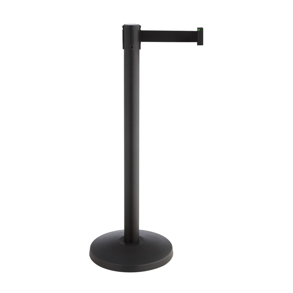 Produktabbildung: RS-GUIDESYSTEMS® Absperrpfosten Allround, Gurtbreite 50 mm, 2 Stk/VE, rot / weiß diagonal gestreift