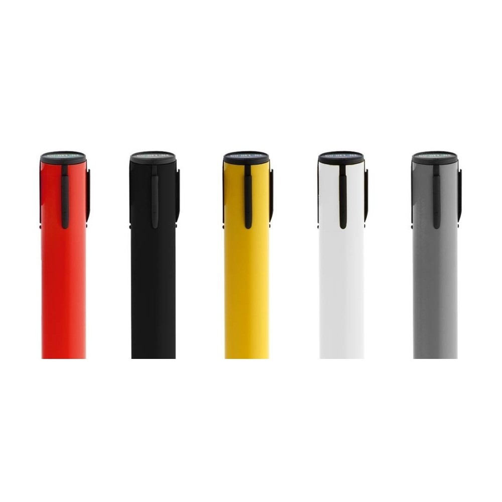 Produktabbildung Nr. 4: RS-GUIDESYSTEMS® Absperrpfosten Kreuzfuß, Gurtlänge 4 m, schwarz, rot / weiß diagonal gestreift
