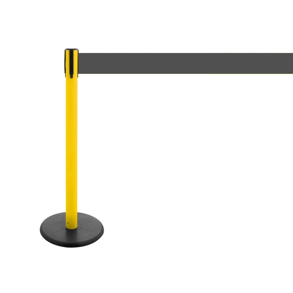 Produktabbildung Nr. 4: RS-GUIDESYSTEMS® Gurt-Absperrpfosten, Bodenteller aus Guss, Gurtbreite 100 mm, gelb, grau, 2,3 m