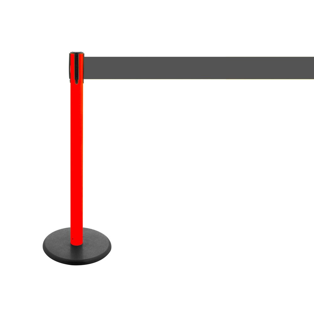 Produktabbildung Nr. 4: RS-GUIDESYSTEMS® Gurt-Absperrpfosten, Bodenteller aus Guss, Gurtbreite 100 mm, rot, grau, 2,3 m
