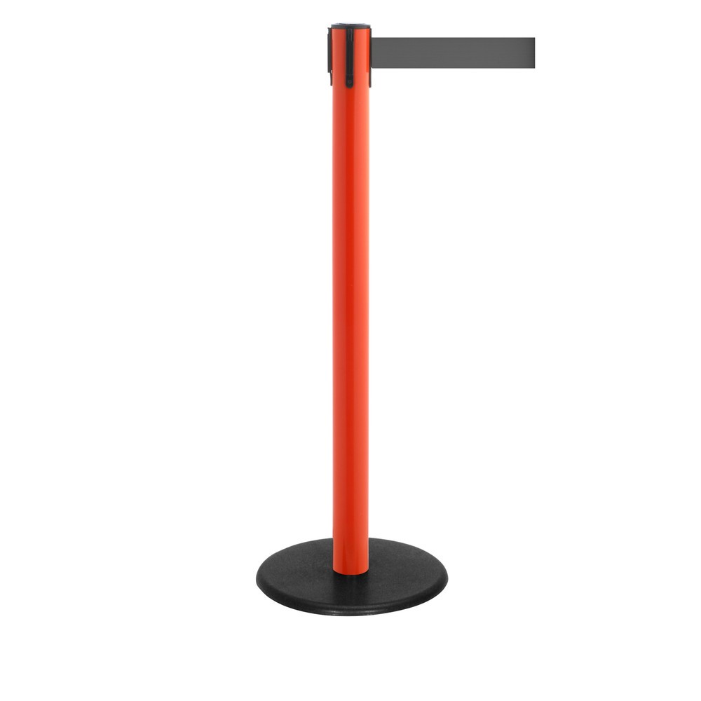Produktabbildung Nr. 1: RS-GUIDESYSTEMS® Gurt-Absperrpfosten, Bodenteller aus Guss, Gurtbreite 50 mm, rot, grau, 2,3 m