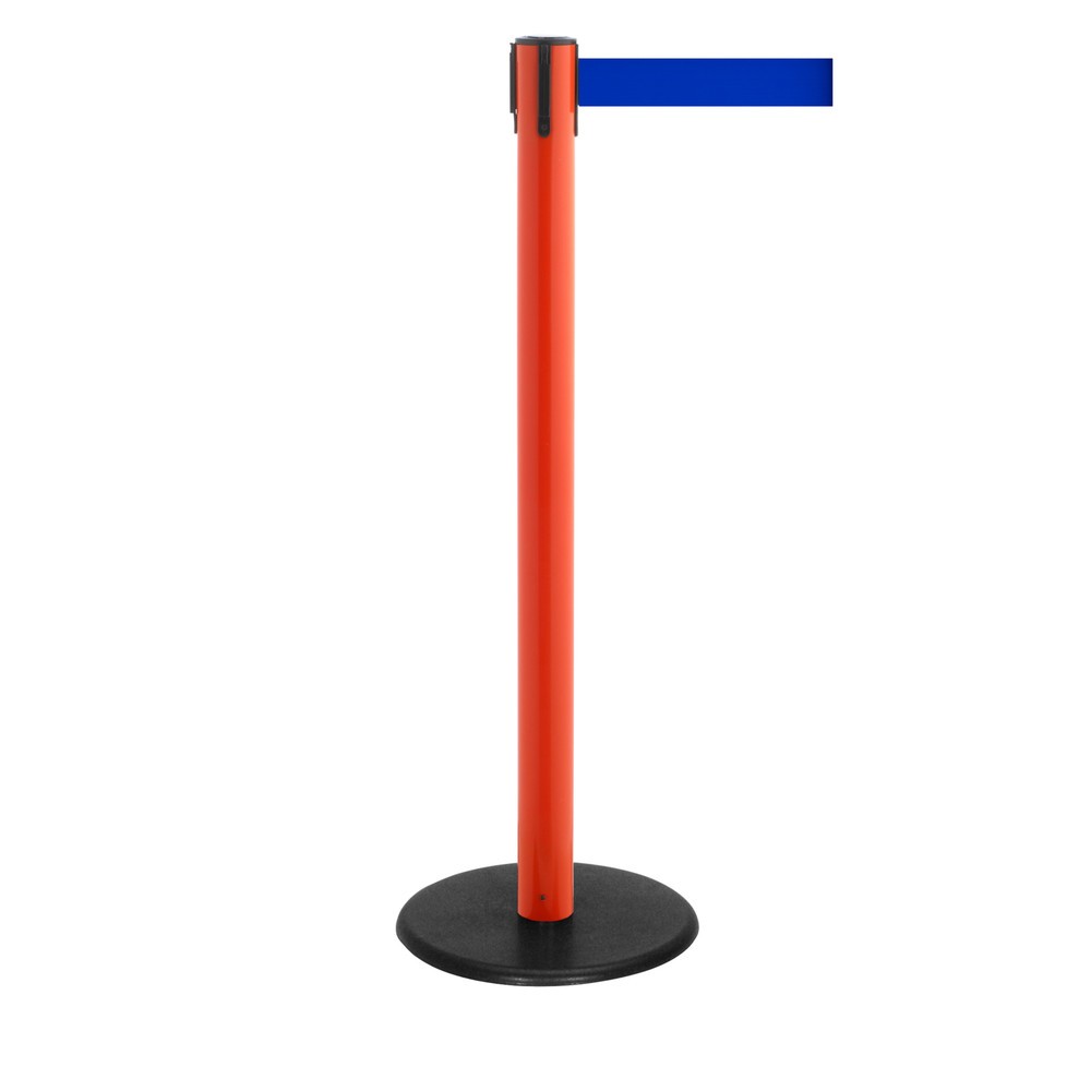 Produktabbildung Nr. 1: RS-GUIDESYSTEMS® Gurt-Absperrpfosten, Bodenteller aus Guss, Gurtbreite 50 mm, rot, blau, 2,3 m