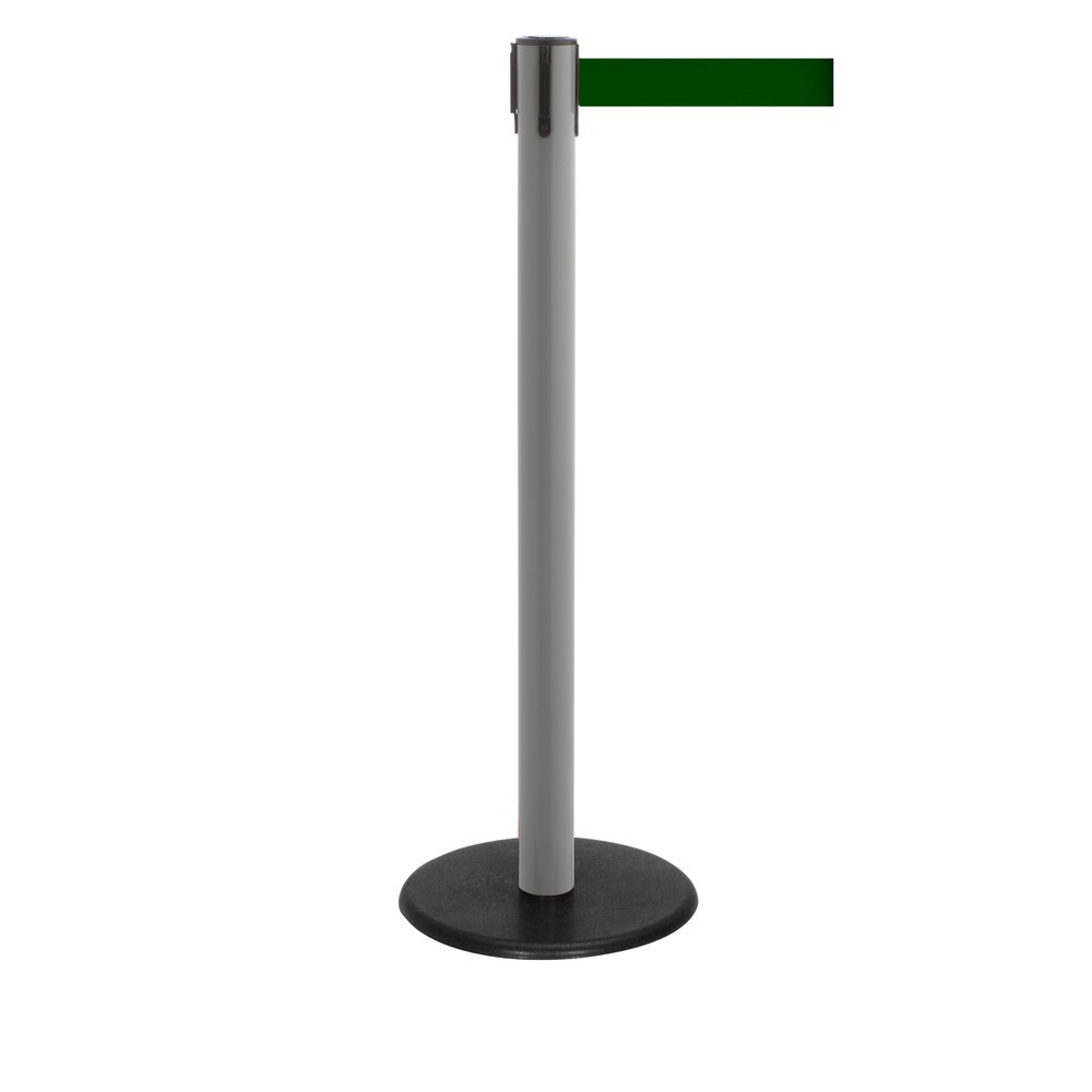 Produktabbildung Nr. 1: RS-GUIDESYSTEMS® Gurt-Absperrpfosten, Bodenteller aus Guss, Gurtbreite 50 mm, anthrazit, dunkelgrün, 4,0 m