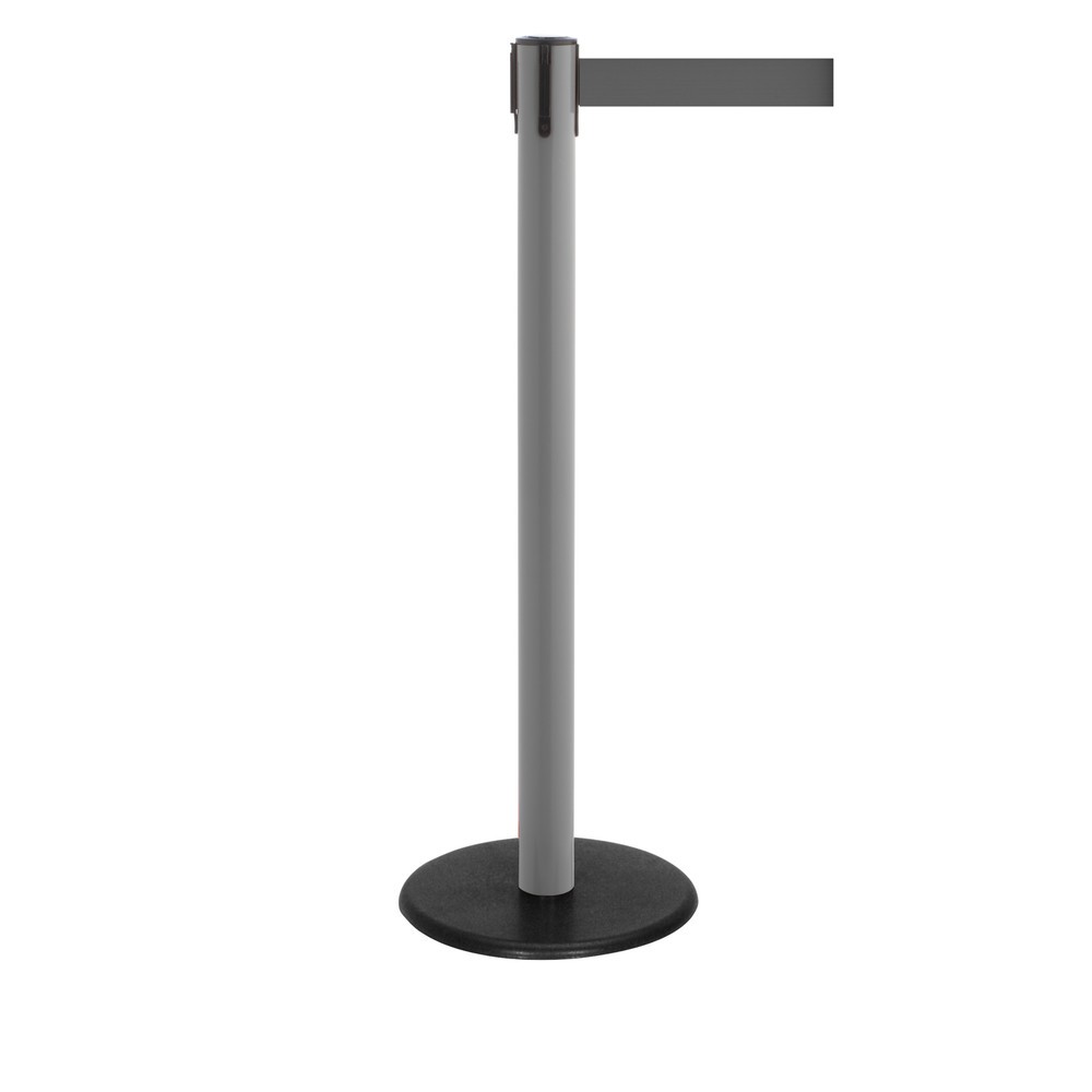 Produktabbildung Nr. 1: RS-GUIDESYSTEMS® Gurt-Absperrpfosten, Bodenteller aus Guss, Gurtbreite 50 mm, anthrazit, grau, 4,0 m