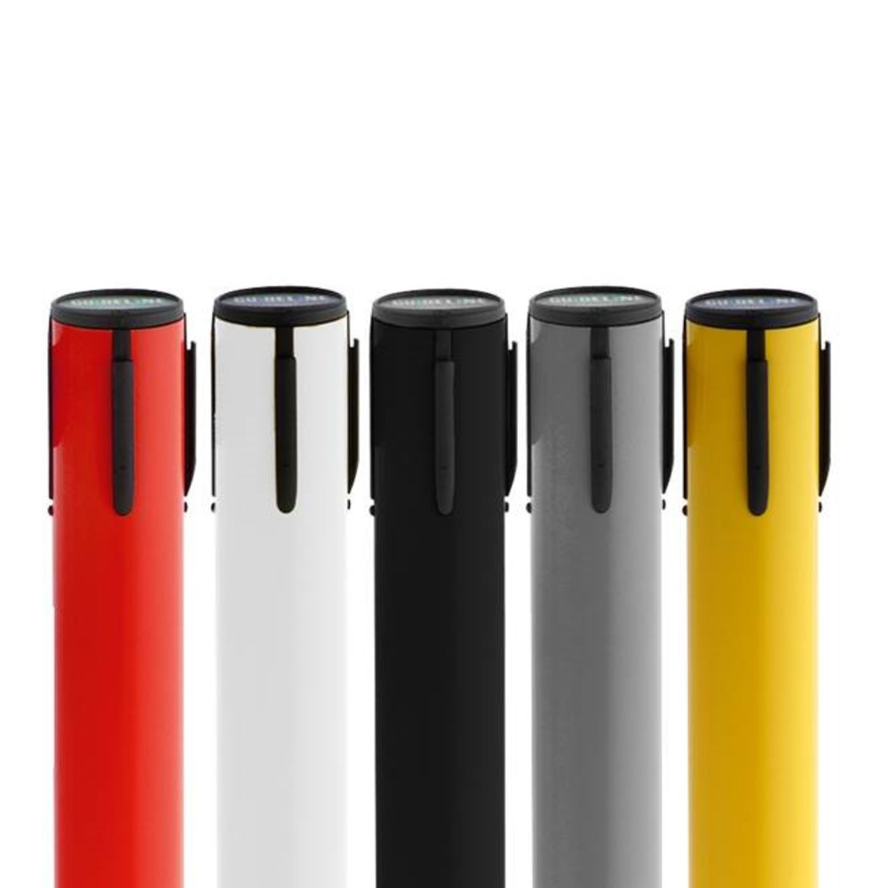 Produktabbildung Nr. 5: RS-GUIDESYSTEMS® Absperrpfosten Kreuzfuß, Gurtlänge 4 m, schwarz, rot / weiß diagonal gestreift