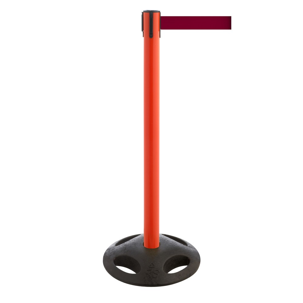 Produktabbildung Nr. 1: RS-GUIDESYSTEMS® Gurt-Absperrpfosten, Bodenteller aus Verbundwerkstoff, Gurtbreite 100 mm, rot, burgunder