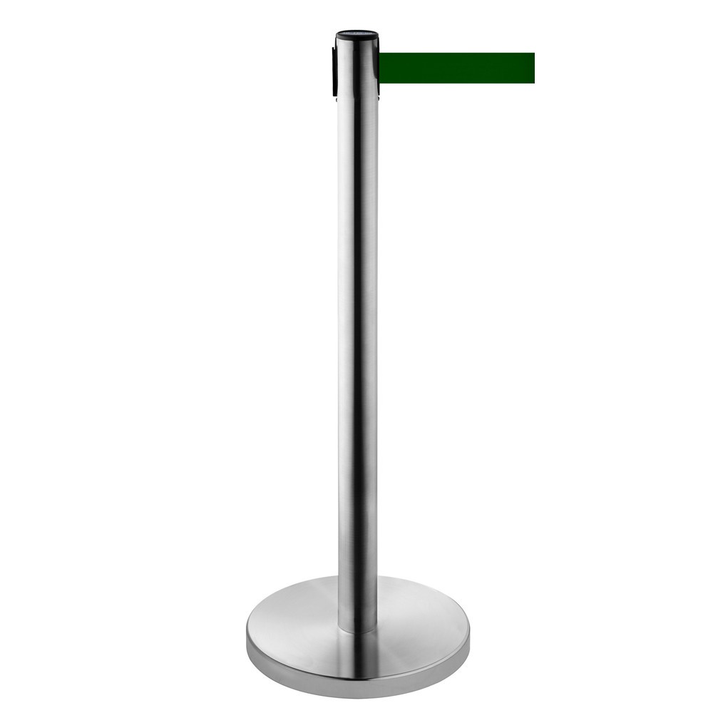 Produktabbildung Nr. 1: RS-GUIDESYSTEMS® Gurt-Absperrpfosten, Edelstahl, Gurtbreite 50 mm, dunkelgrün, 4,0 m