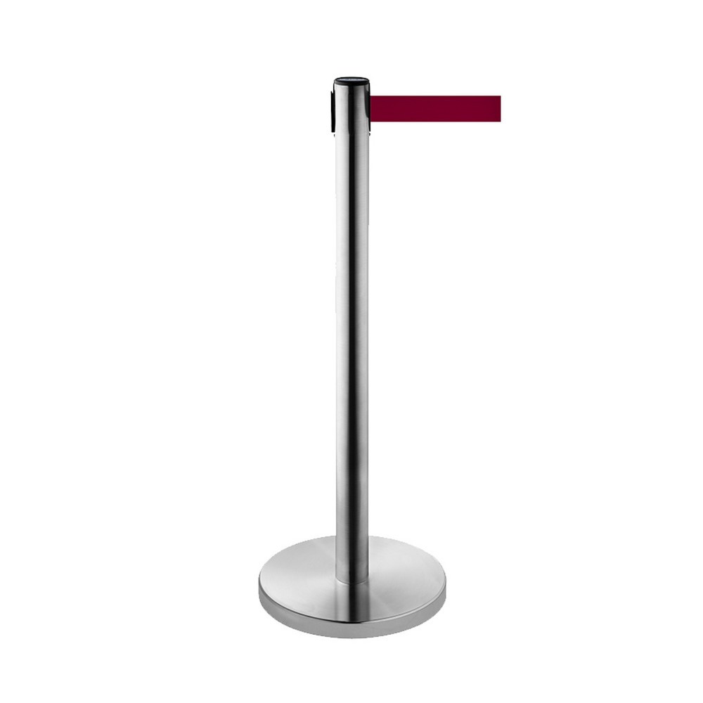Produktabbildung Nr. 1: RS-GUIDESYSTEMS® Gurt-Absperrpfosten, Edelstahl, Gurtbreite 50 mm, burgunder, 2,3 m