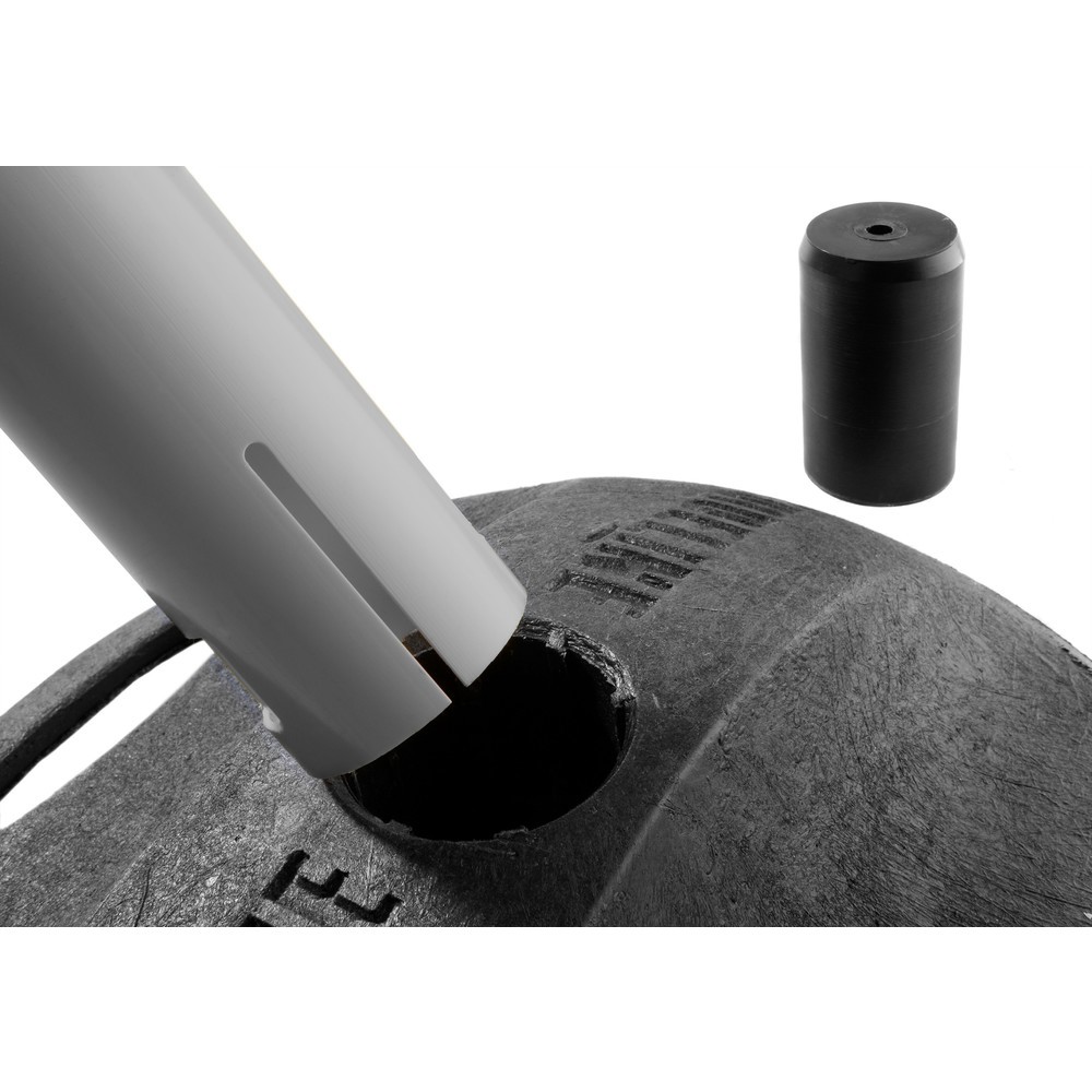 Produktabbildung Nr. 3: RS-GUIDESYSTEMS® Gurt-Absperrpfosten GLA 25-A REFLECTO, Länge 3,5 m, Breite 50 mm, Pfosten anthrazit, Gurt rot/weiß