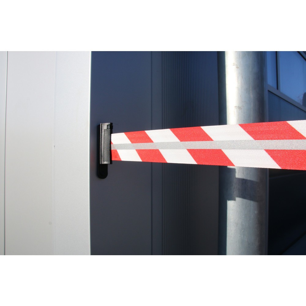 Productafbeelding nr. 2: RS-GUIDESYSTEMS® bandcassette GLW 25-D REFLECTO, wandmontage, lengte 4 m, breedte 50 mm, behuizing rood, lint rood/wit