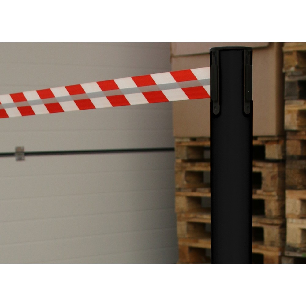 Productafbeelding nr. 3: RS-GUIDESYSTEMS® afzetpaal met lint GLA 45-J REFLECTO, lengte 3,5 m, breedte 50 mm, paal zwart, lint rood/wit