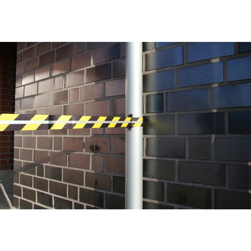 Immagine del prodotto n. 2: RS-GUIDESYSTEMS® Paletto di sbarramento con cinghia GLA 85-J REFLECTO, lunghezza 7 m, larghezza 50 mm, paletto nero, cinghia nera/gialla