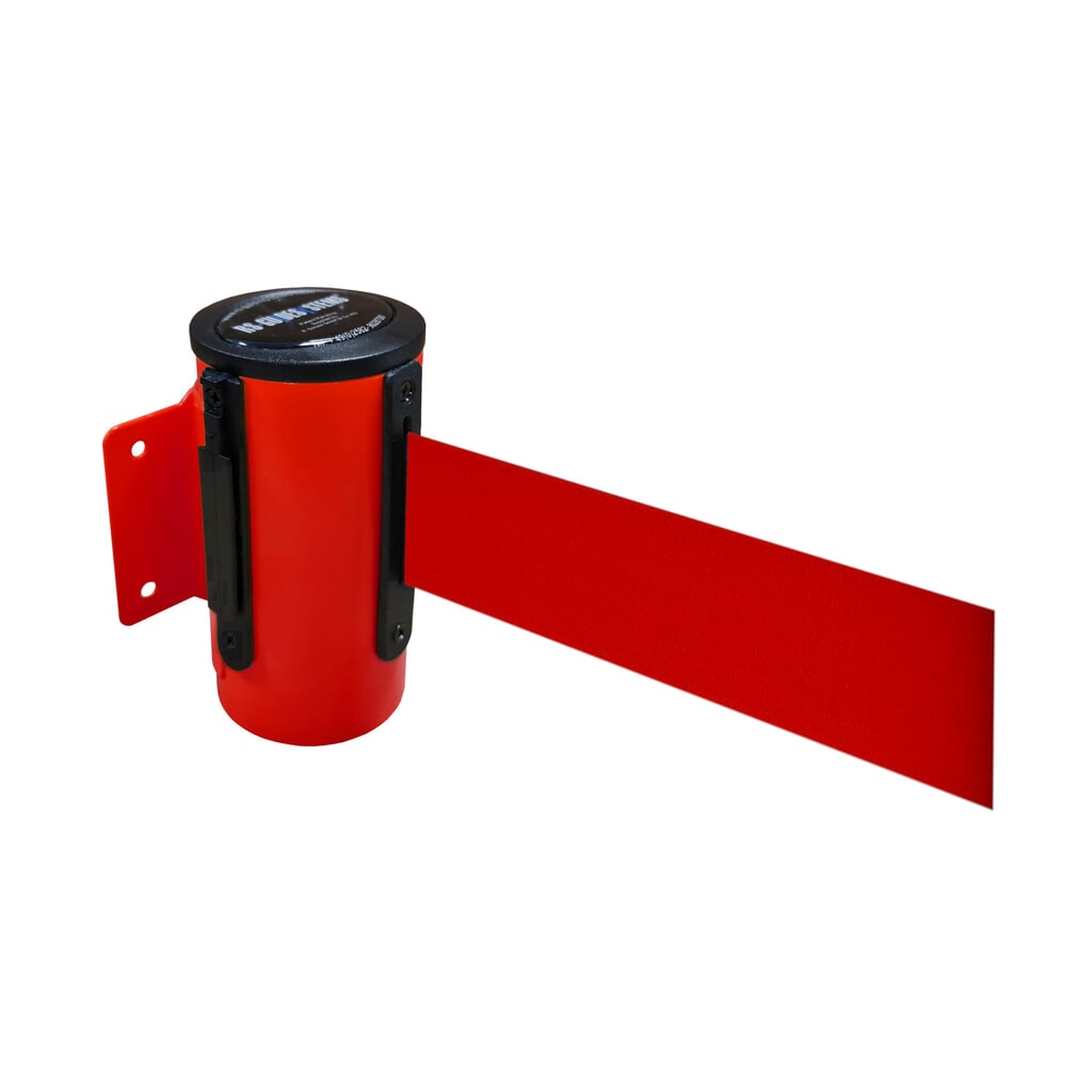 Produktabbildung: RS-GUIDESYSTEMS® Wandgurt-Kassette aus Metall, pulverbeschichtet, Auszugslänge 4 m, rot, rot