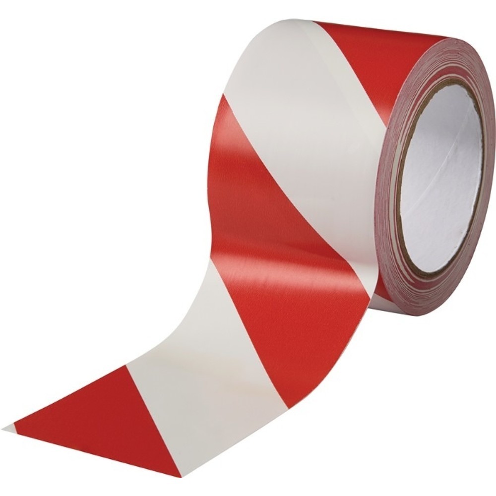 Illustration du produit: Ruban de marquage de sol Easy Tape PVC rouge/blanc longueur 33 m largeur 75 mm r