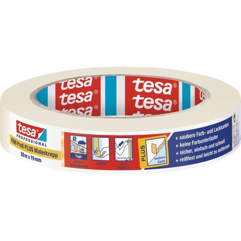 Illustration du produit: Bande de crêpon de peintre 4306 Profi PLUS légèrement crêpé beige clair longueur