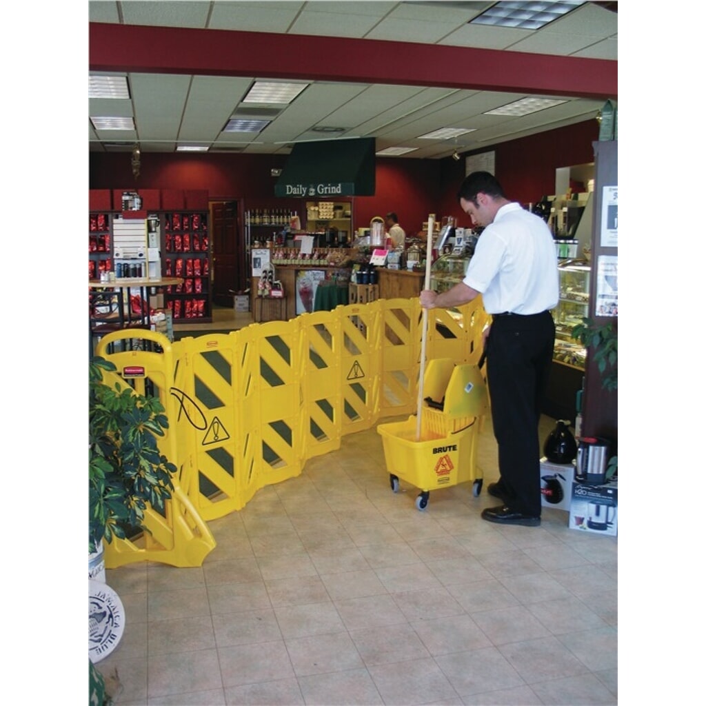 RUBBERMAID Absperrgitter PE gelb B600xH1000mm mobil,16-tlg Produktabbildung Nr. 3: RUBBERMAID Absperrgitter PE gelb B600xH1000mm mobil,16-tlg