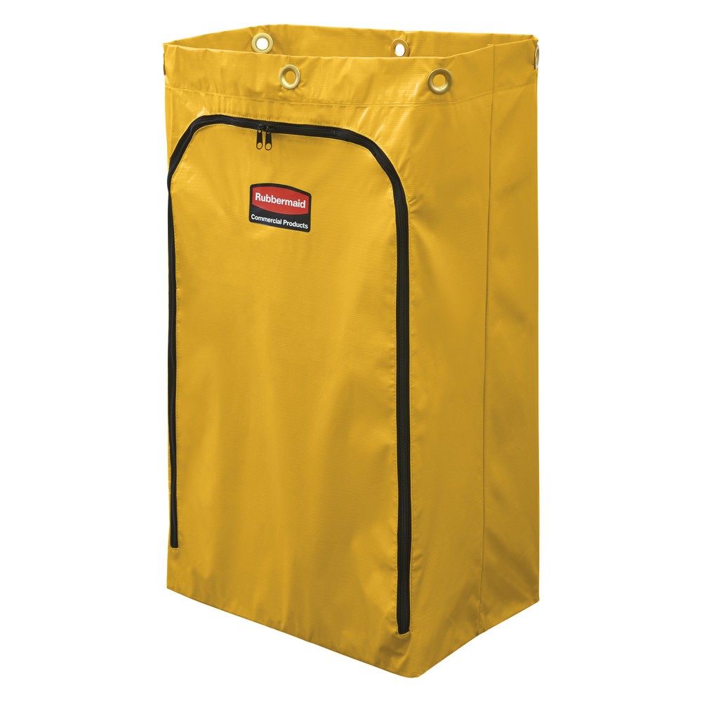 Imagen del producto: Rubbermaid® bolsa de repuesto para carro de limpieza de vinilo y carro de conserje, cremallera lateral amarilla