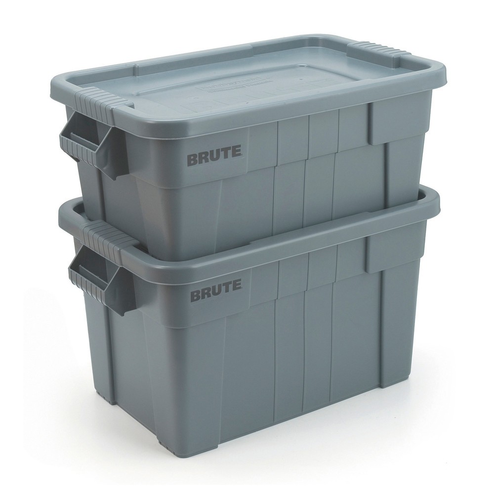 Produktabbildung Nr. 2: Rubbermaid® Brute Aufbewahrungsbox, aus Polyethylen, mit Schnappverschlussdeckel, 75.5 Liter, grau