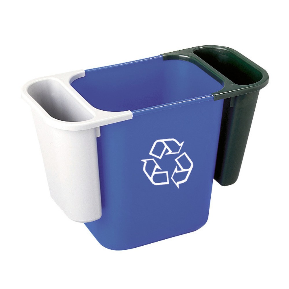 N° de l'image du produit 2 : Rubbermaid® Conteneur à déchets rectangulaire, 26,6 litres, bleu