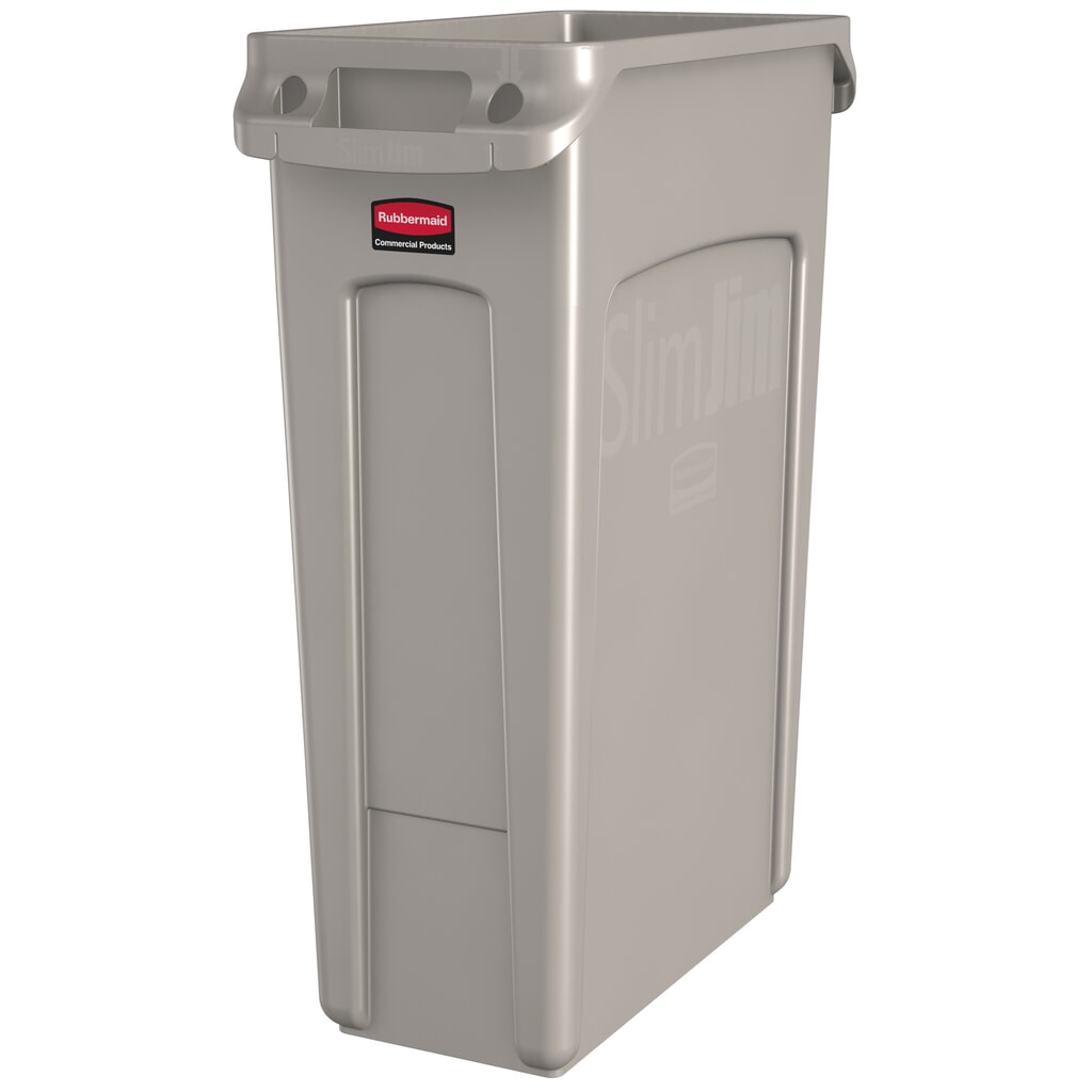 Rubbermaid® Slim Jim Wertstoffsammler, mit Luftschlitzen, beige, 87 Liter Produktabbildung: Rubbermaid® Slim Jim Wertstoffsammler, mit Luftschlitzen, beige, 87 Liter