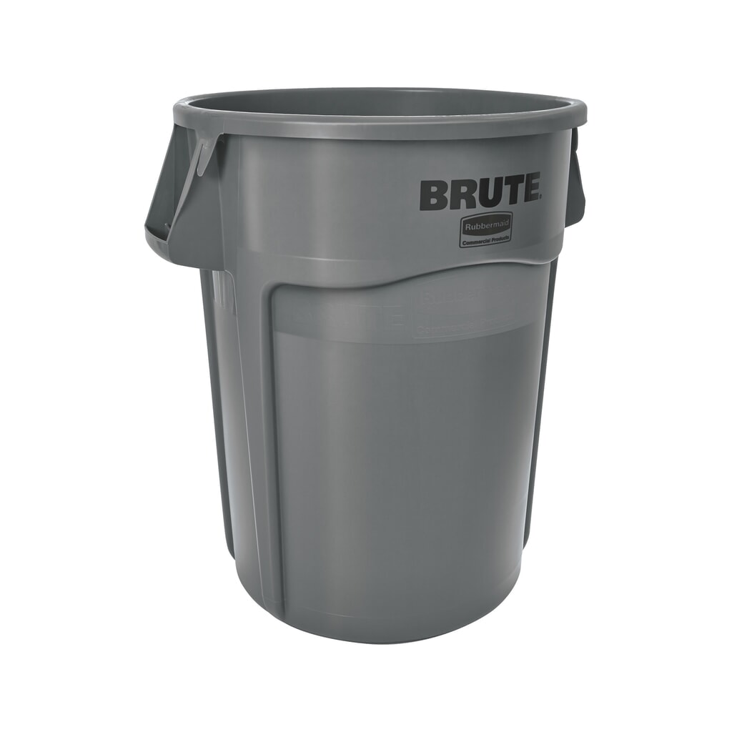 Rubbermaid® Universalcontainer, Kunststoff, rund, 166 Liter, grau Produktabbildung: Rubbermaid® Universalcontainer, Kunststoff, rund, 166 Liter, grau