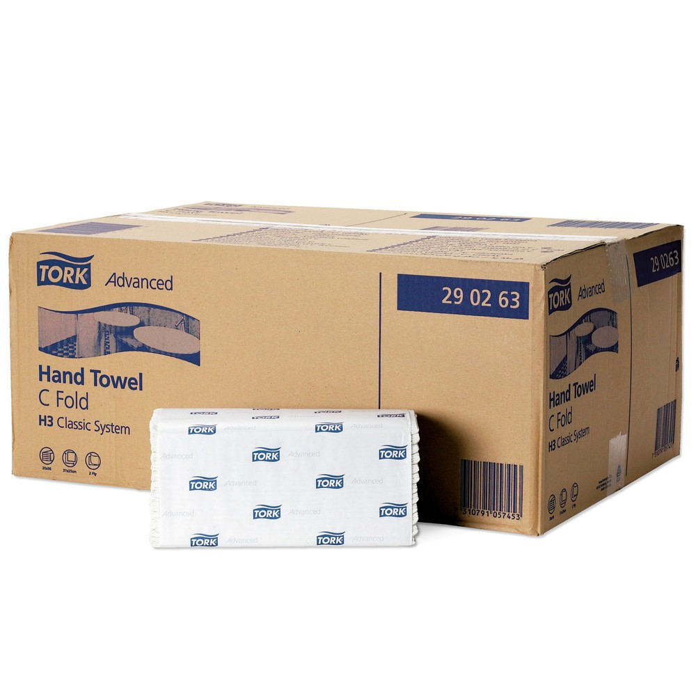 Obrázek produktu: Ruční ručníky TORK® Advanced, Layered Fold, 2,560 ručníky, bílé