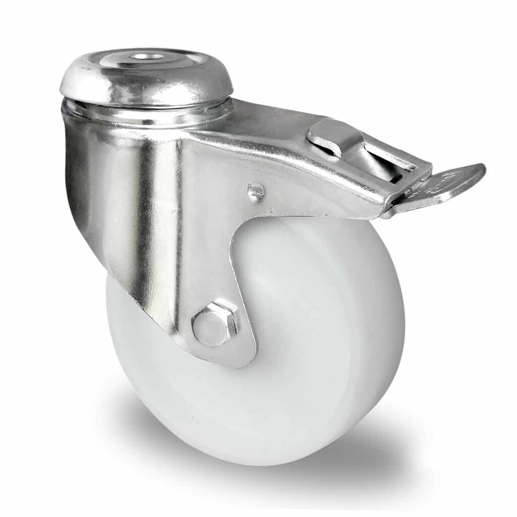 Produktabbildung: Rückenlochlenkrolle mit Totalfeststeller ø 100 mm Serie G0P0 Gleitlager