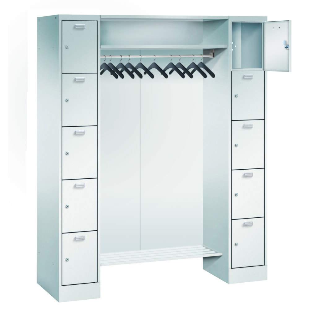 Rückwand für PAVOY Schließfachgarderobe mit 10 Ablagestellen, 2x 450 mm Produktabbildung: Rückwand für PAVOY Schließfachgarderobe mit 10 Ablagestellen, 2x 450 mm