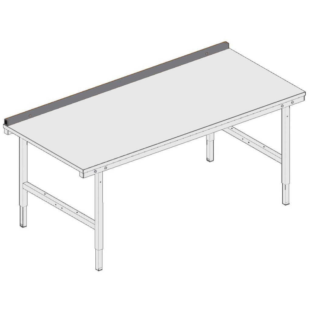 Produktabbildung Nr. 2: Rückwandbord für Rocholz Packtisch-System, HxBxT 40 x 2.000 x 40 mm
