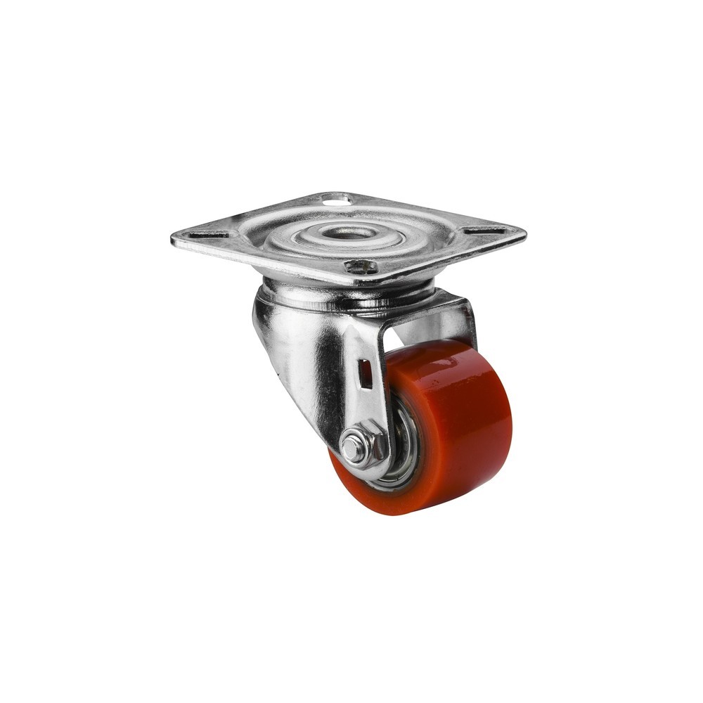 Imagen del producto: Rueda compacta de poliuretano, rueda directriz, rodamiento de bolas, pletina, Ø x ancho 35 x 25 mm, CC 100 kg