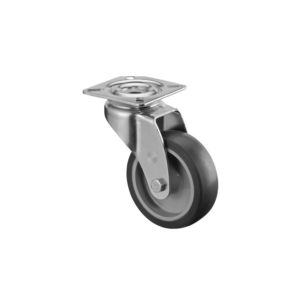 Imagen del producto: Rueda TPE, rueda directriz, cojinete de fricción, pletina, Ø x ancho 75 x 25 mm, CC 60 kg