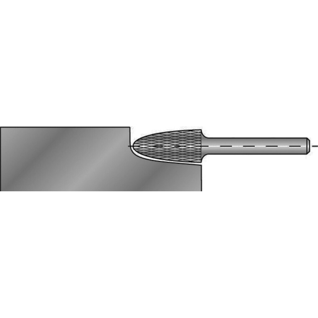 RUKO Frässtift RBF, Hartmetall Blank, Ø 6 mm Kopflänge 18 mm Schaft-Ø 6 mm, Verzahnung KVZ 4 Produktabbildung Nr. 2: RUKO Frässtift RBF, Hartmetall Blank, Ø 6 mm Kopflänge 18 mm Schaft-Ø 6 mm, Verzahnung KVZ 4
