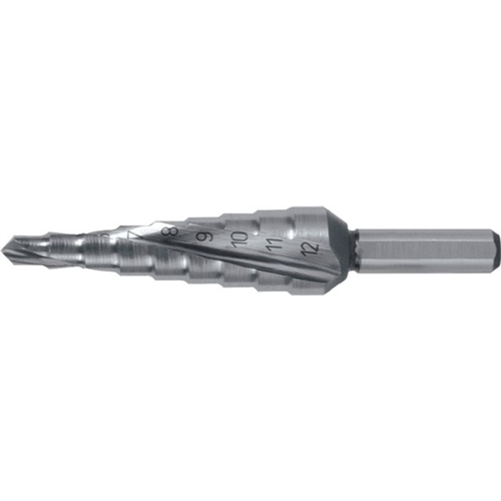 Produktabbildung: Stufenbohrer Bohrber.4-12mm HSS-Co Spiralnut Stufen 9 RUKO