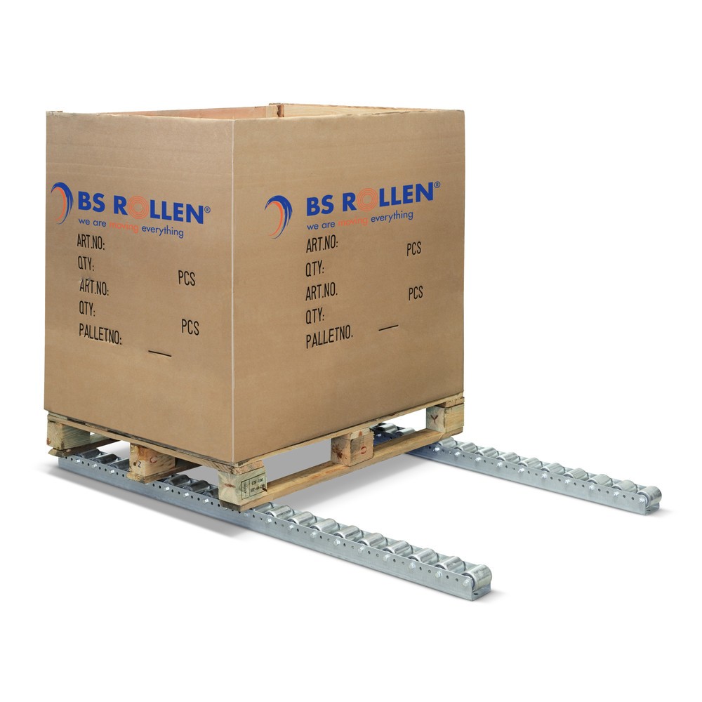Immagine del prodotto: Rulliera per pallet, acciaio, trasporto longitudinale passo 104-208 mm, trasporto trasversale passo 130 mm