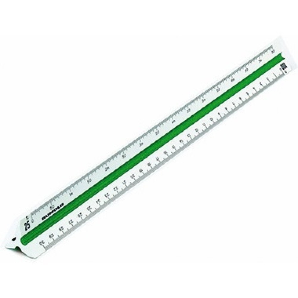 Produktabbildung: RUMOLD Dreikantmaßstab 150/1/30 Architekt 1 30cm Kunststoff weiß