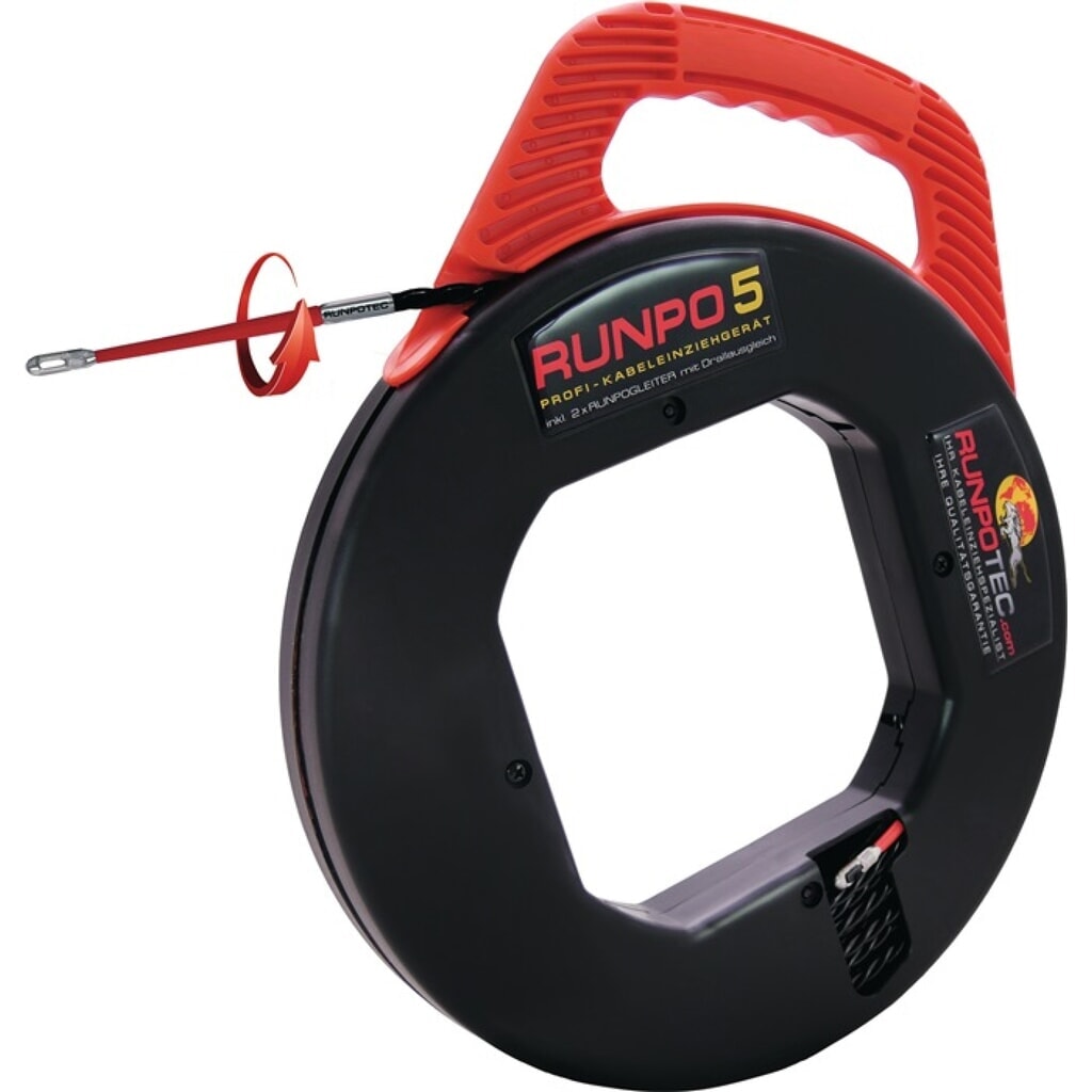 RUNPOTEC Kabeleinziehgerät RUNPO 5 Band-L.30m Biege-R.15mm Kabel-D.5,3mm Produktabbildung: RUNPOTEC Kabeleinziehgerät RUNPO 5 Band-L.30m Biege-R.15mm Kabel-D.5,3mm