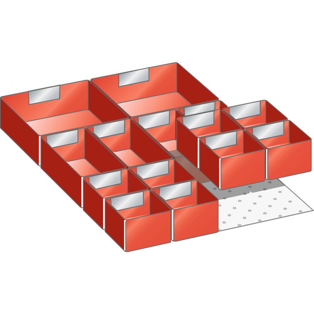 Obrázek produktu: Sada zavěšovacích boxů LISTA 18x27E, (ŠxHxVV) 306x459x50 mm, 14 ks