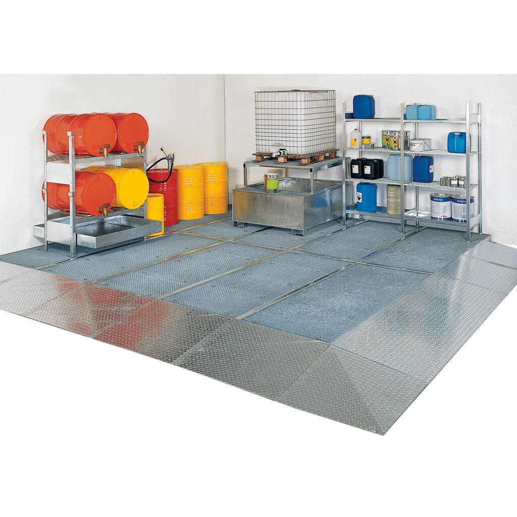 Produktabbildung Nr. 2: SAFE Flach-Auffangwanne aus Stahl, TK 6.500 kg/m², HxBxT 118 x 2.000 x 500 mm
