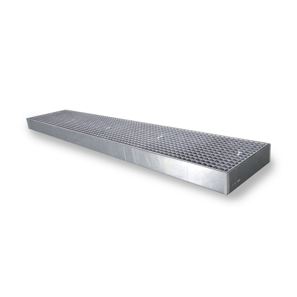 SAFE Flach-Auffangwanne aus Stahl, TK 6.500 kg/m², HxBxT 118 x 2.500 x 500 mm Produktabbildung: SAFE Flach-Auffangwanne aus Stahl, TK 6.500 kg/m², HxBxT 118 x 2.500 x 500 mm