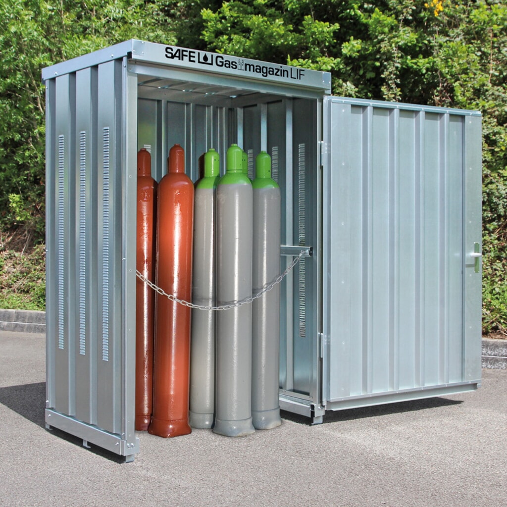 Produktabbildung: SAFE Gasflaschen-Lagercontainer ohne Bodenrahmen, HxBxT 2.250 x 1.420x 1.080 mm