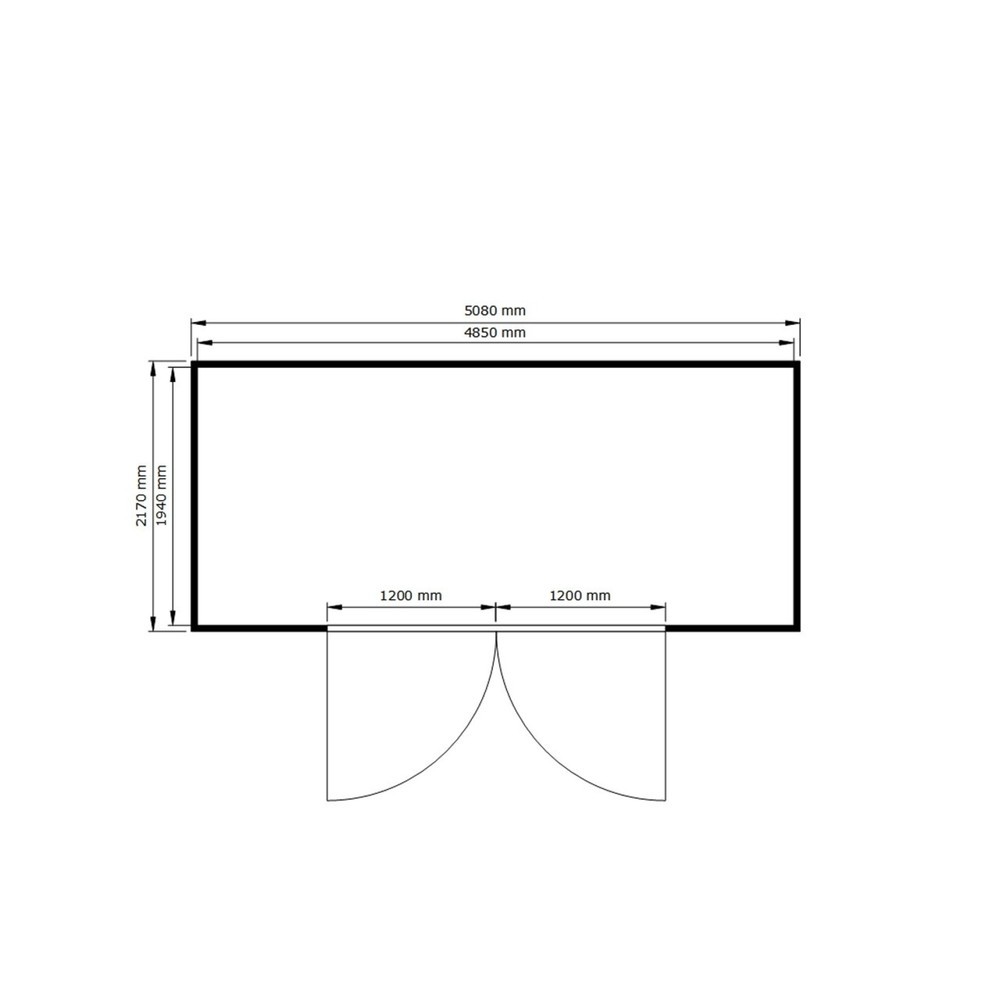 Produktabbildung Nr. 2: SAFE Tank Gefahrstoffcontainer 1700 ALG, isoliert Außenaufstellung, komplett montiert, kunststoffbeschichtet RAL 9002, Maße außen 5380x2170x2520 mm, Doppelflügeltür, mittig in Breitseite, Lagerfläche 9 m²