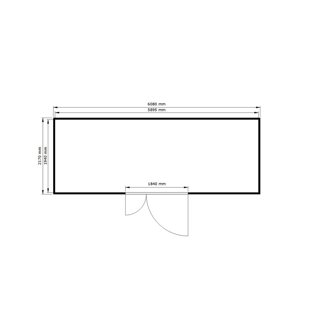 Produktabbildung Nr. 2: SAFE Tank Gefahrstoffcontainer 1900 ALG, isoliert, Außenaufstellung, komplett montiert, kunststoffbeschichtet RAL 9002, Maße außen 6380x2170x2560 mm, Doppelflügeltür (asymmetrische Teilung), mittig in Breistseite, Lagerfläche 11 m²