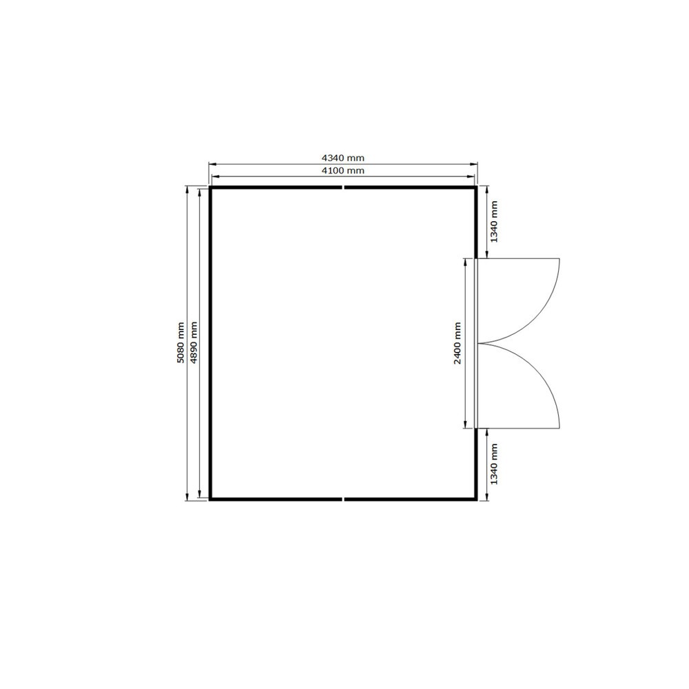 Produktabbildung Nr. 2: SAFE Tank Gefahrstoffcontainer Kombination 4000 WGK 1-3, isoliert, vormontiert, kunststoffbeschichtet RAL 9002, Maße außen 5080x4340x2520 mm, Doppelflügeltür, mittig in Breitseite, Lagerfläche 20 m²