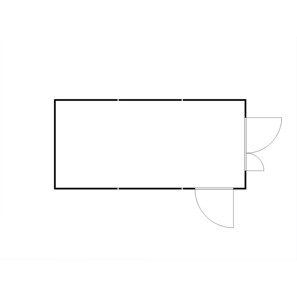 Produktabbildung Nr. 2: SAFE Tank Gefahrstoffcontainer Kombination 3000 ALG, verzinkt, vormontiert, Maße außen 3350x6520x2300 mm, Doppelflügeltür (asymmetrische Teilung), mittig in Stirnseite, Zusatztür, Lagerfläche 19 m²